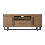 Meuble TV large Eden 70 avec tiroir central ouvert, Dune rustique