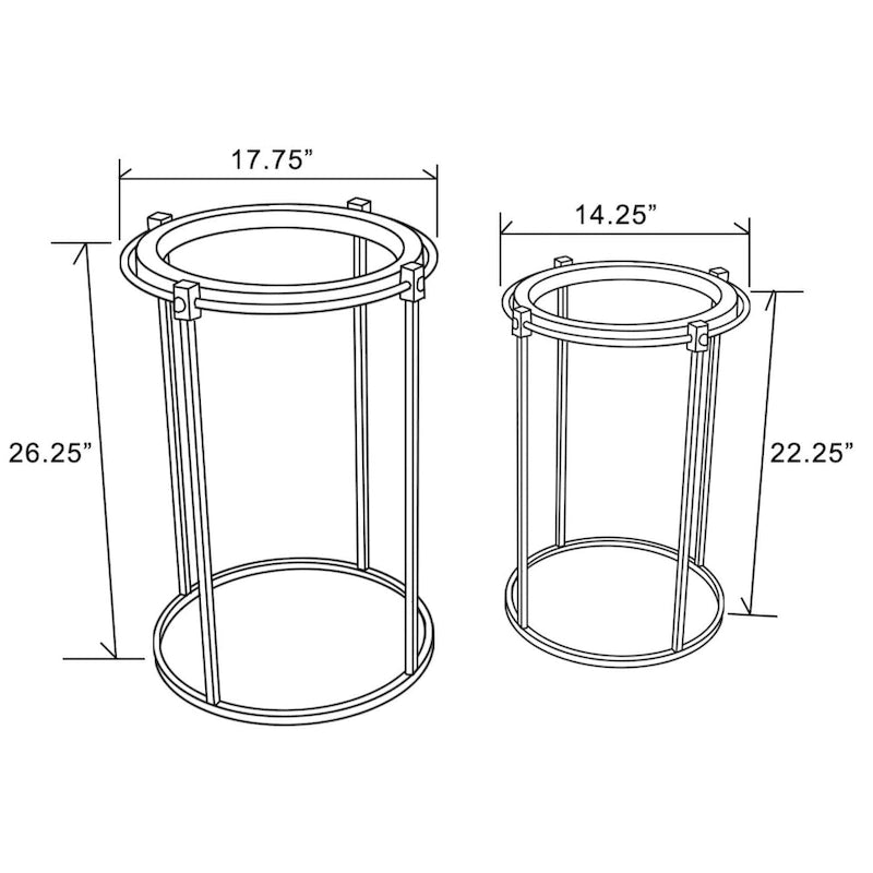 Tables d'appoint rondes Carbon Loft Satine en métal et verre (lot de 2)