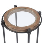Tables d'appoint rondes Carbon Loft Satine en métal et verre (lot de 2)
