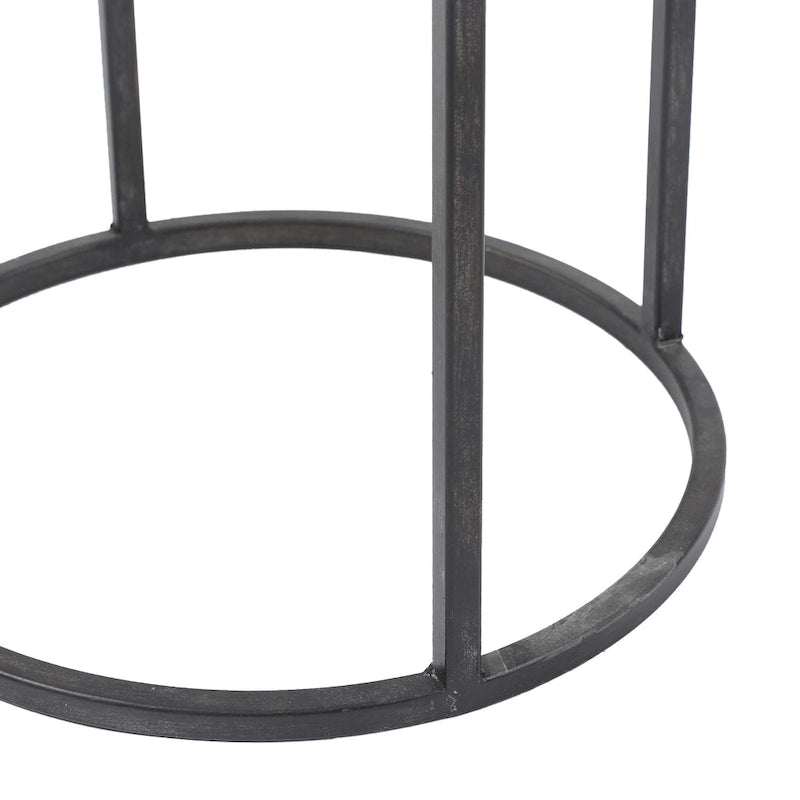 Tables d'appoint rondes Carbon Loft Satine en métal et verre (lot de 2)