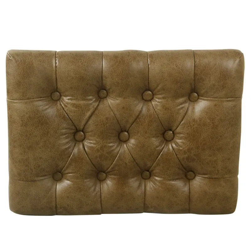 HomePop Pouf décoratif - Similicuir marron vieilli