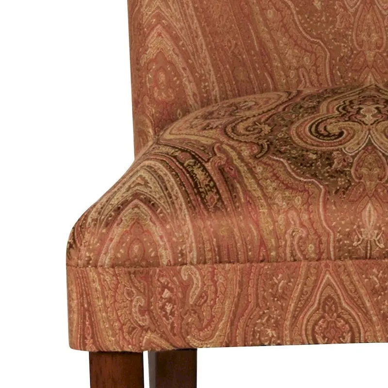 Chaise de salle à manger HomePop Parsons Damassé Rouge/Or