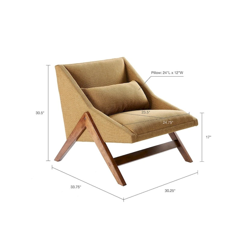 Fauteuil Turi moutarde/noyer INK+IVY