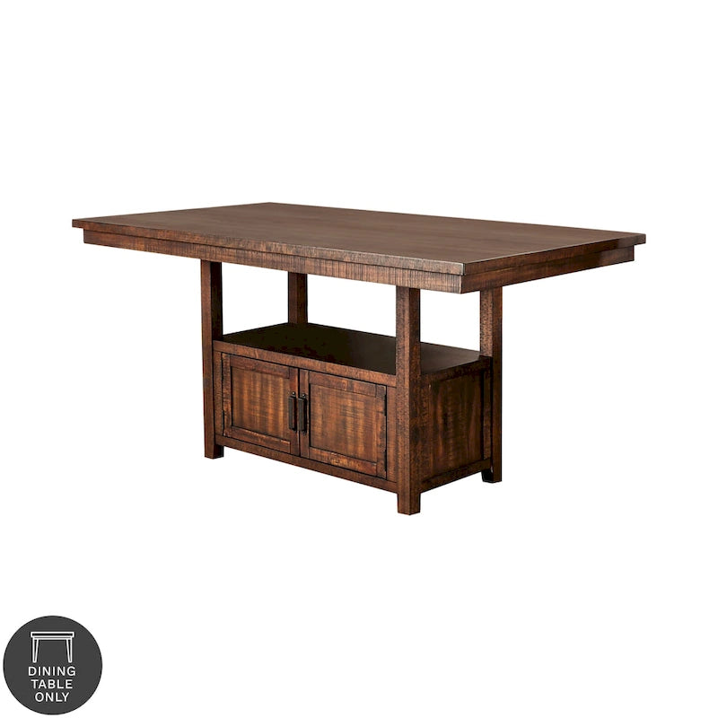 Meuble Rainier de Furniture of America, table rustique hauteur comptoir en noyer, 75 pouces