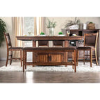 Meuble Rainier de Furniture of America, table rustique hauteur comptoir en noyer, 75 pouces