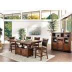 Meuble Rainier de Furniture of America, table rustique hauteur comptoir en noyer, 75 pouces