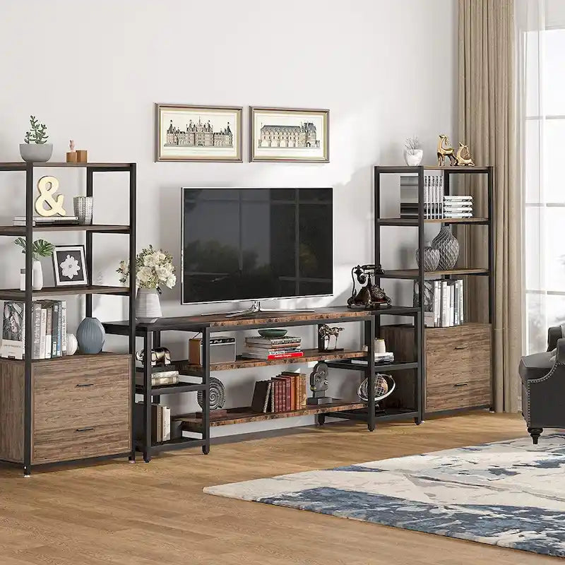 Meuble TV de 78 pouces, meuble de divertissement, console TV