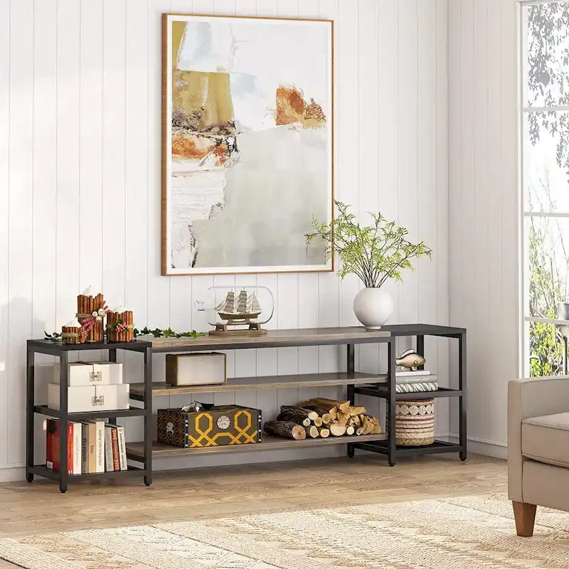 Meuble TV de 78 pouces, meuble de divertissement, console TV