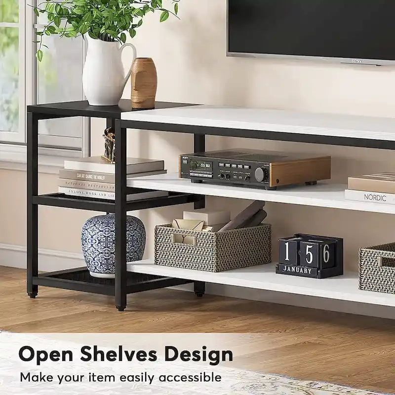 Meuble TV de 78 pouces, meuble de divertissement, console TV
