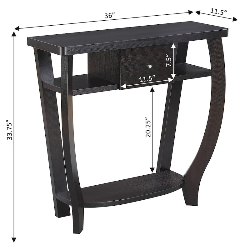 Table console Dorchester Newport 1 tiroir avec étagère de Convenience Concepts