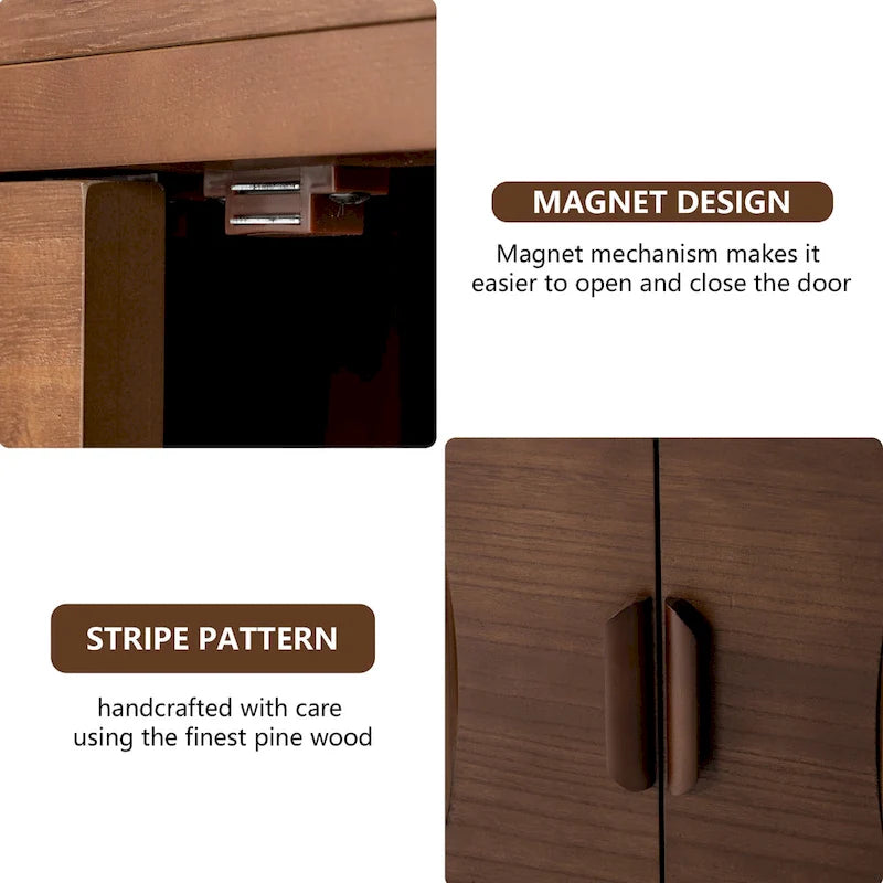 Buffet/bahut moderne marron Cosiest avec armoire de rangement