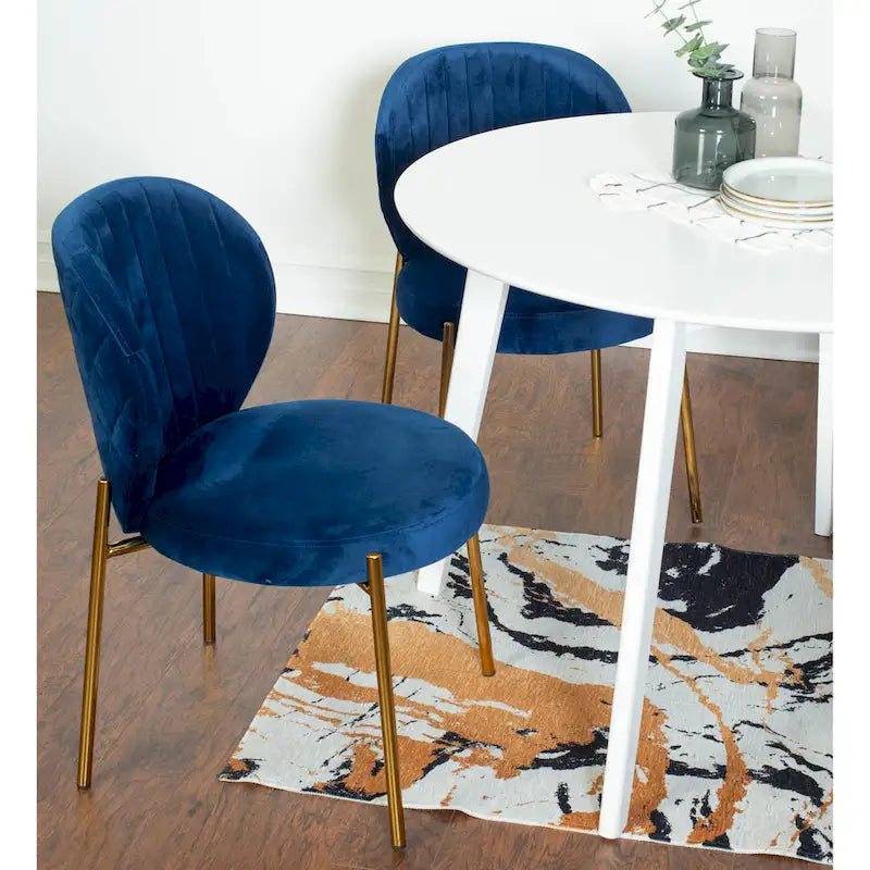 Roundhill Furniture Amoa – Ensemble de salle à manger contemporain 3 pièces, table ronde blanche et 2 chaises