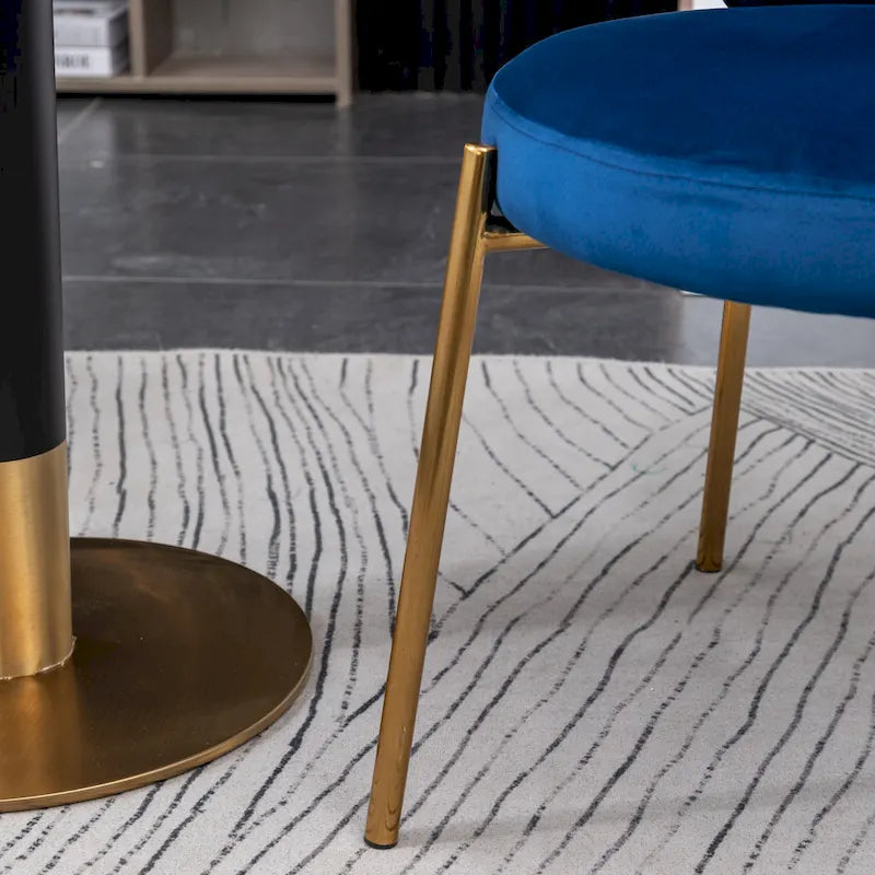 Roundhill Furniture Amoa – Ensemble de salle à manger contemporain 3 pièces, table ronde blanche et 2 chaises