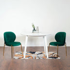 Roundhill Furniture Amoa – Ensemble de salle à manger contemporain 3 pièces, table ronde blanche et 2 chaises