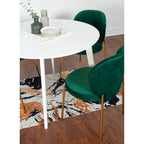 Roundhill Furniture Amoa – Ensemble de salle à manger contemporain 3 pièces, table ronde blanche et 2 chaises