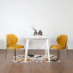 Roundhill Furniture Amoa – Ensemble de salle à manger contemporain 3 pièces, table ronde blanche et 2 chaises