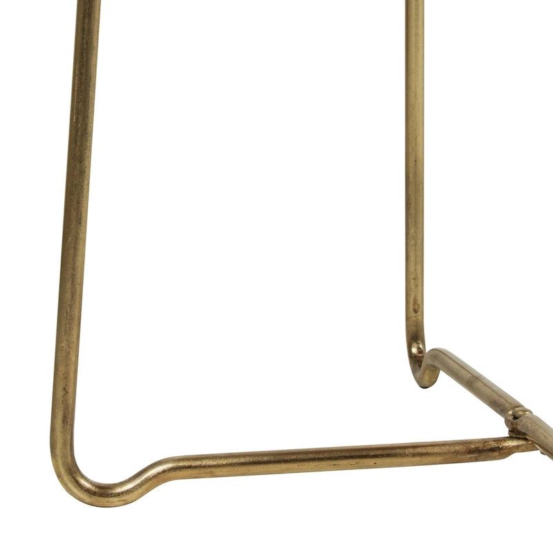 Table d'appoint ronde East at Main en bois naturel, fer et or