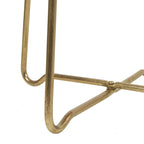 Table d'appoint ronde East at Main en bois naturel, fer et or