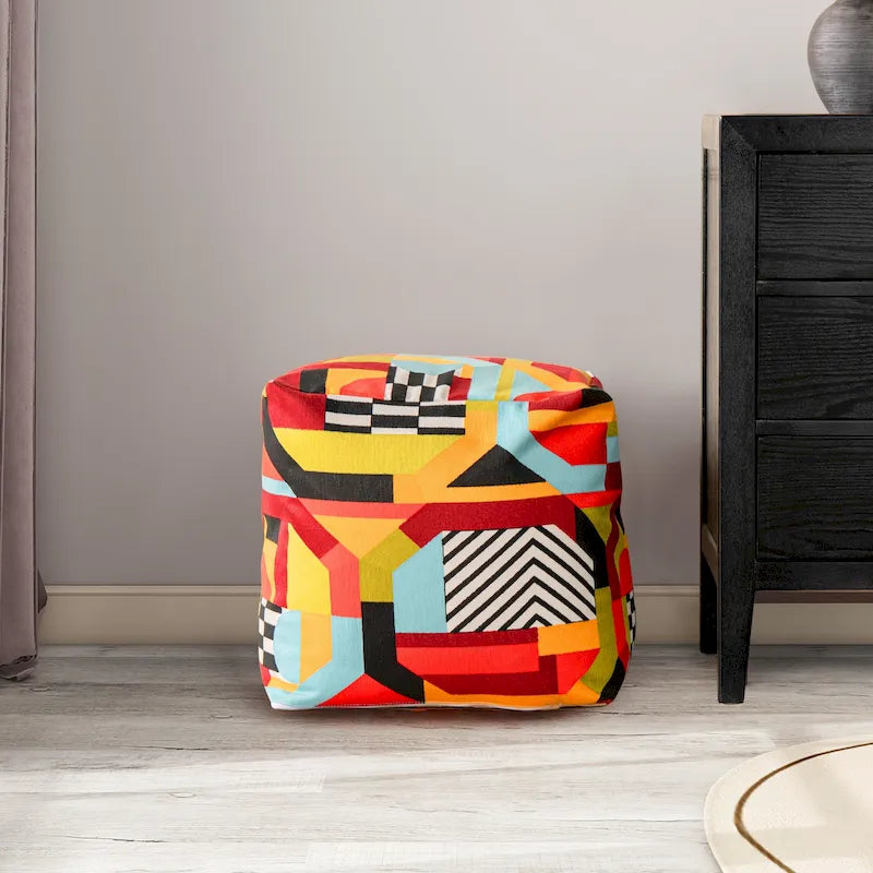 Pouf cube ottoman géant de luxe brodé 23