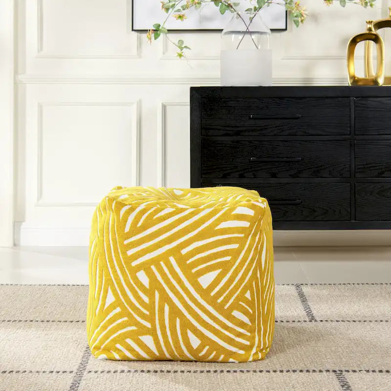 Pouf cube ottoman géant de luxe brodé 23