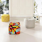 Pouf cube ottoman géant de luxe brodé 23