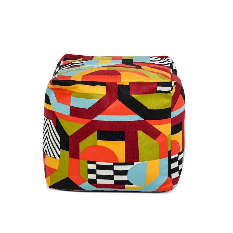 Pouf cube ottoman géant de luxe brodé 23