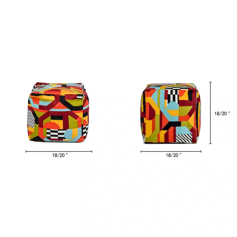 Pouf cube ottoman géant de luxe brodé 23
