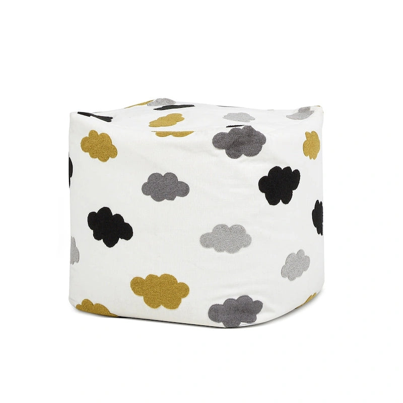 Pouf cube ottoman géant de luxe brodé 23