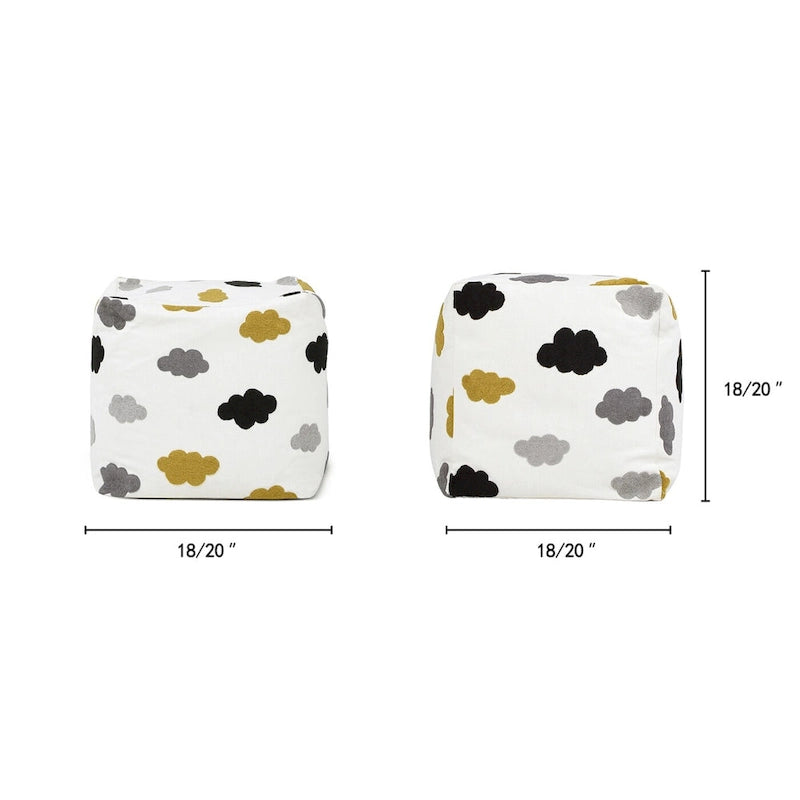 Pouf cube ottoman géant de luxe brodé 23