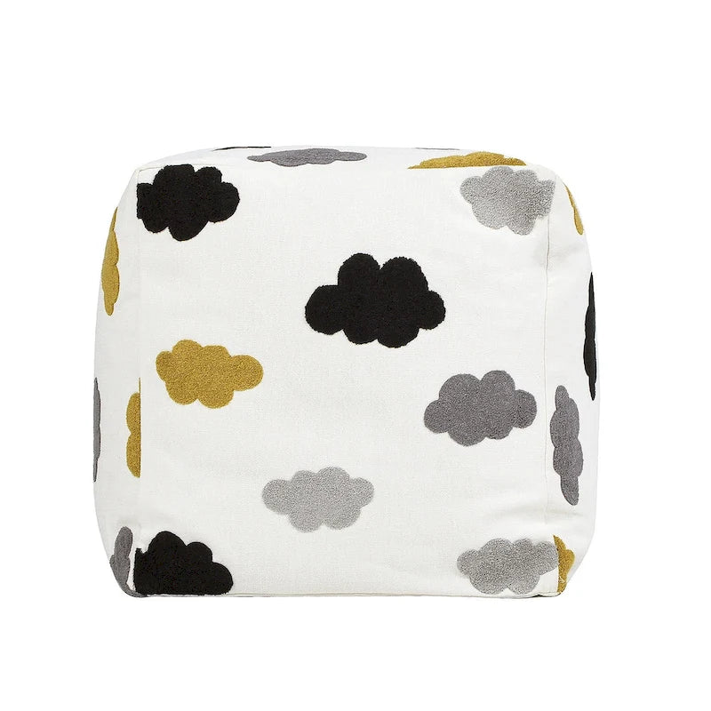 Pouf cube ottoman géant de luxe brodé 23