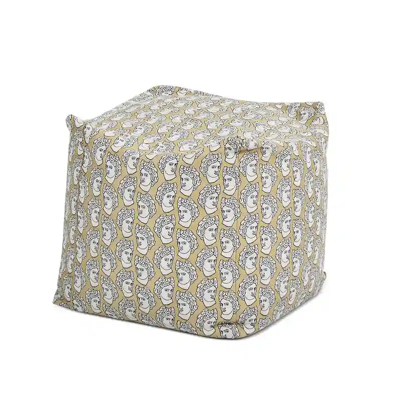 Pouf cube ottoman géant de luxe brodé 23