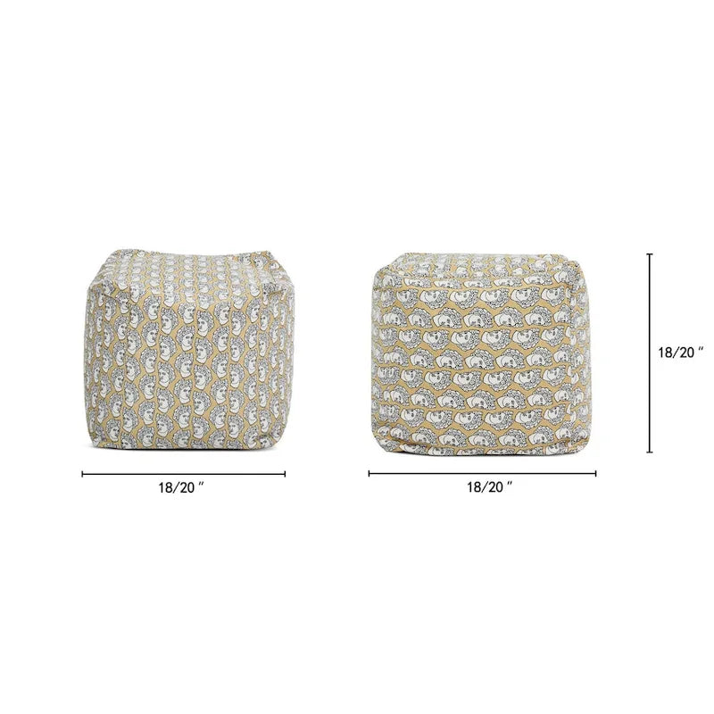 Pouf cube ottoman géant de luxe brodé 23