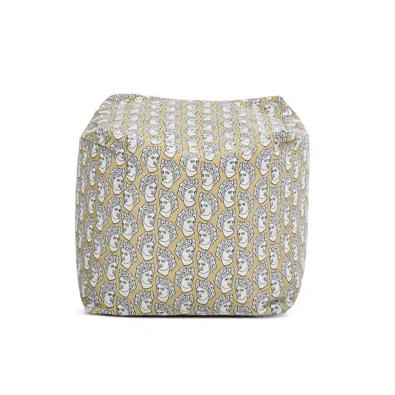 Pouf cube ottoman géant de luxe brodé 23