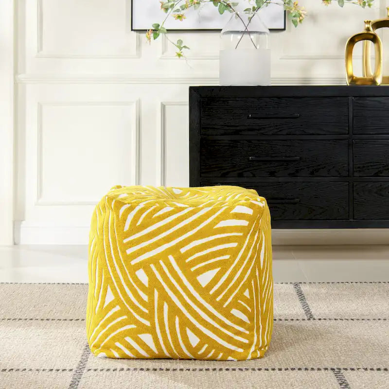 Pouf cube ottoman géant de luxe brodé 23