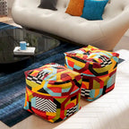 Pouf cube ottoman géant de luxe brodé 23