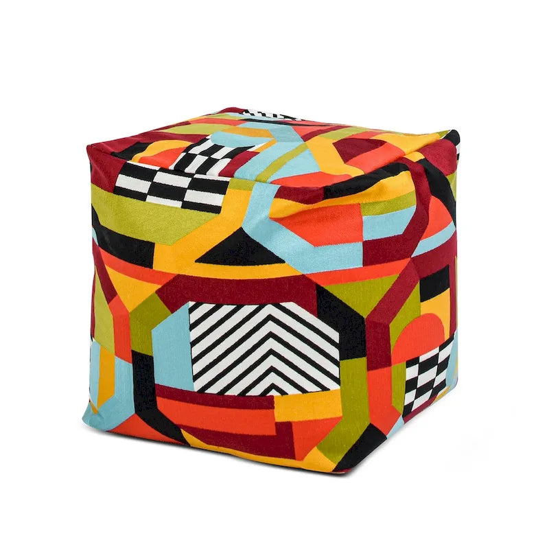 Pouf cube ottoman géant de luxe brodé 23