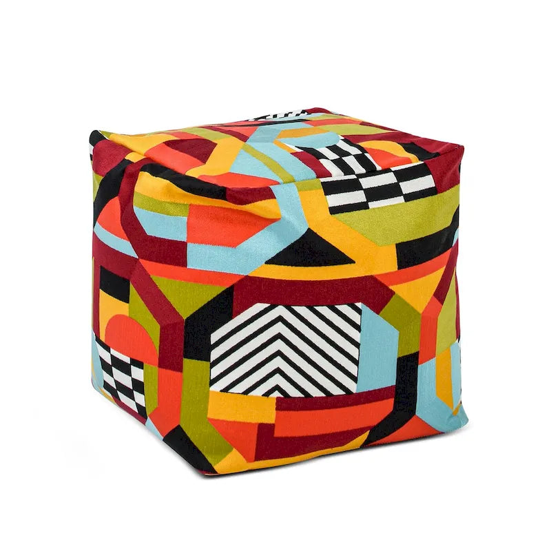 Pouf cube ottoman géant de luxe brodé 23