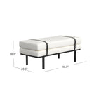 Banc rembourré HomePop avec piètement en métal – Boucle crème