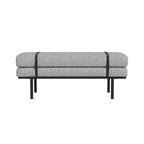 Banc rembourré HomePop avec piètement en métal – Boucle crème