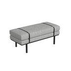 Banc rembourré HomePop avec piètement en métal – Boucle crème