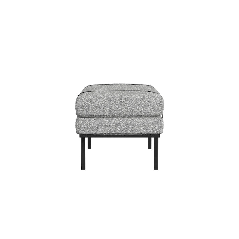 Banc rembourré HomePop avec piètement en métal – Boucle crème