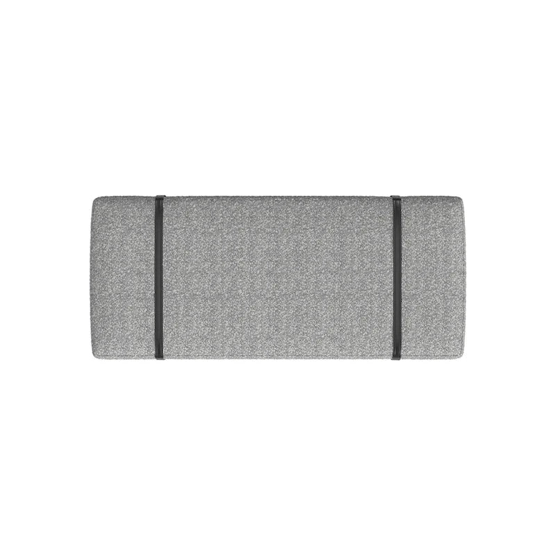 Banc rembourré HomePop avec piètement en métal – Boucle crème