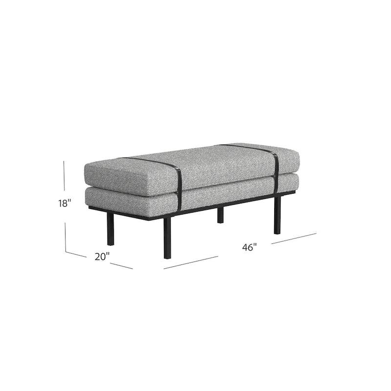 Banc rembourré HomePop avec piètement en métal – Boucle crème