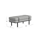 Banc rembourré HomePop avec piètement en métal – Boucle crème