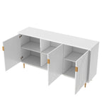 Meuble TV, console avec étagères réglables, buffet de rangement pour salon