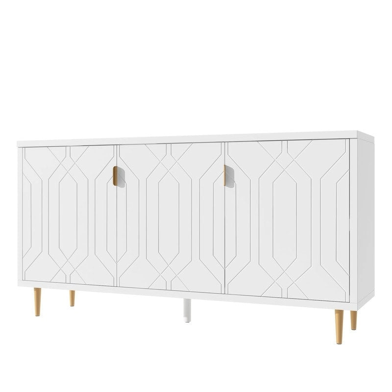 Meuble TV, console avec étagères réglables, buffet de rangement pour salon