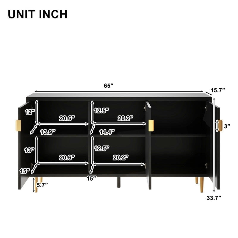 Meuble TV, console avec étagères réglables, buffet de rangement pour salon