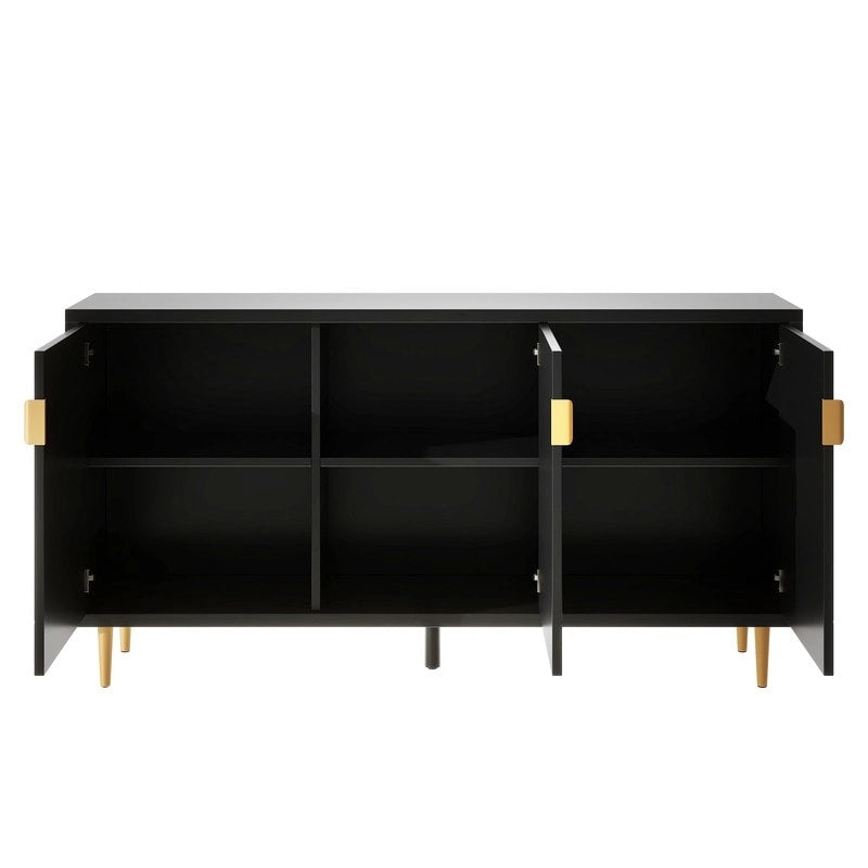 Meuble TV, console avec étagères réglables, buffet de rangement pour salon