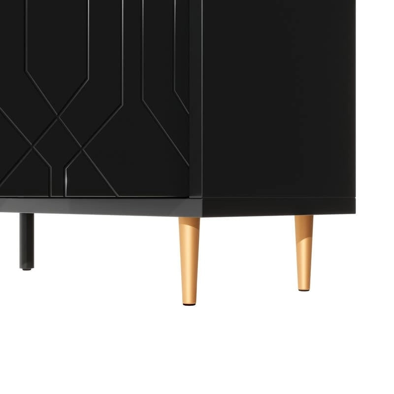 Meuble TV, console avec étagères réglables, buffet de rangement pour salon