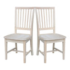 Chaises de salle à manger en bois massif de style Mission, lot de 2